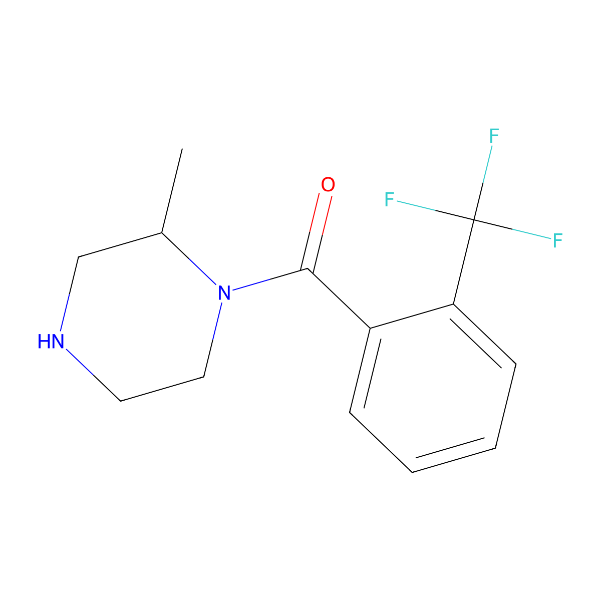 2-Methyl-1-[2-(trifluoromethyl)benzoyl]piperazine molecular structure, CAS 1240565-74-5
