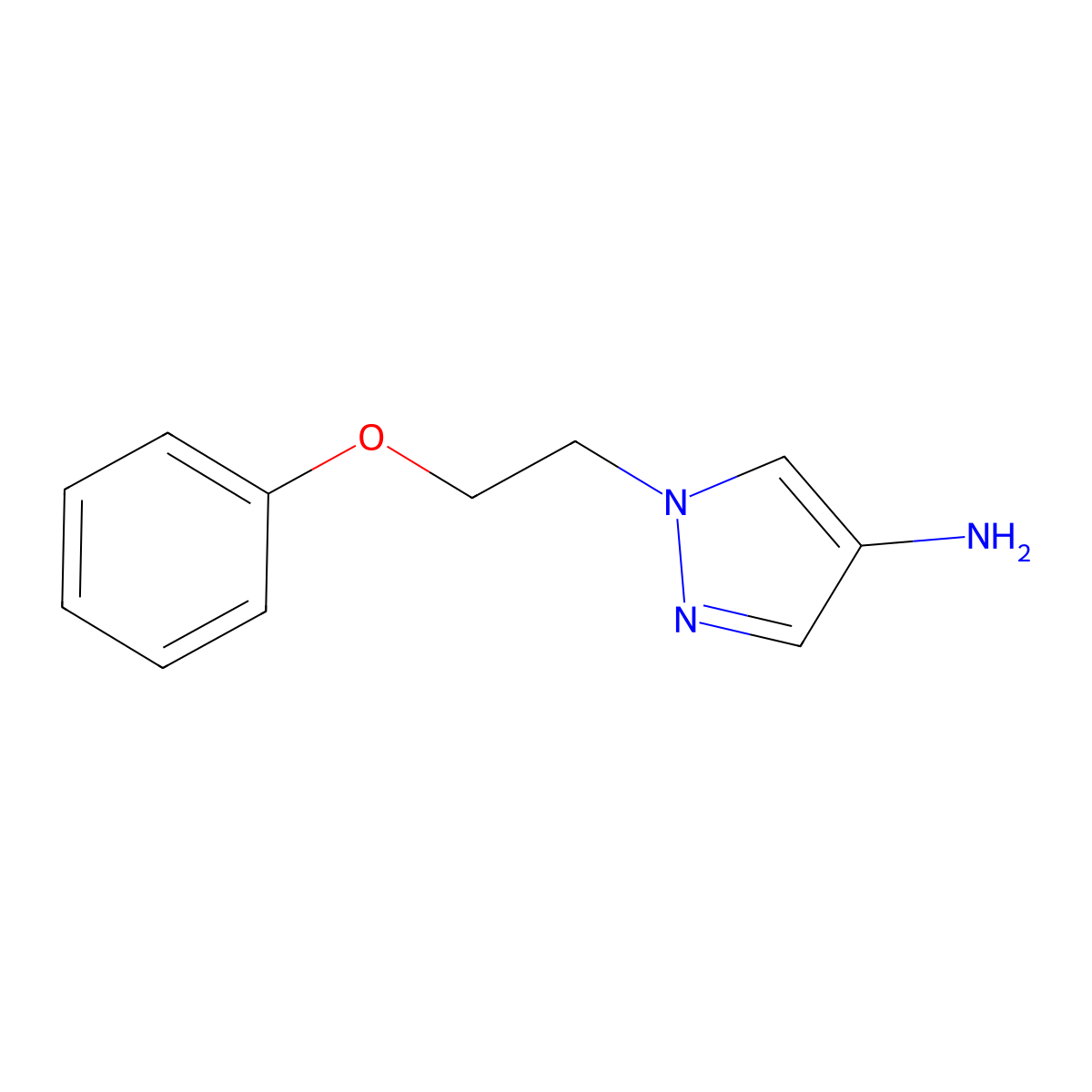 1-(2-Phenoxyethyl)-1H-pyrazol-4-amine molecular structure, CAS 1240565-77-8