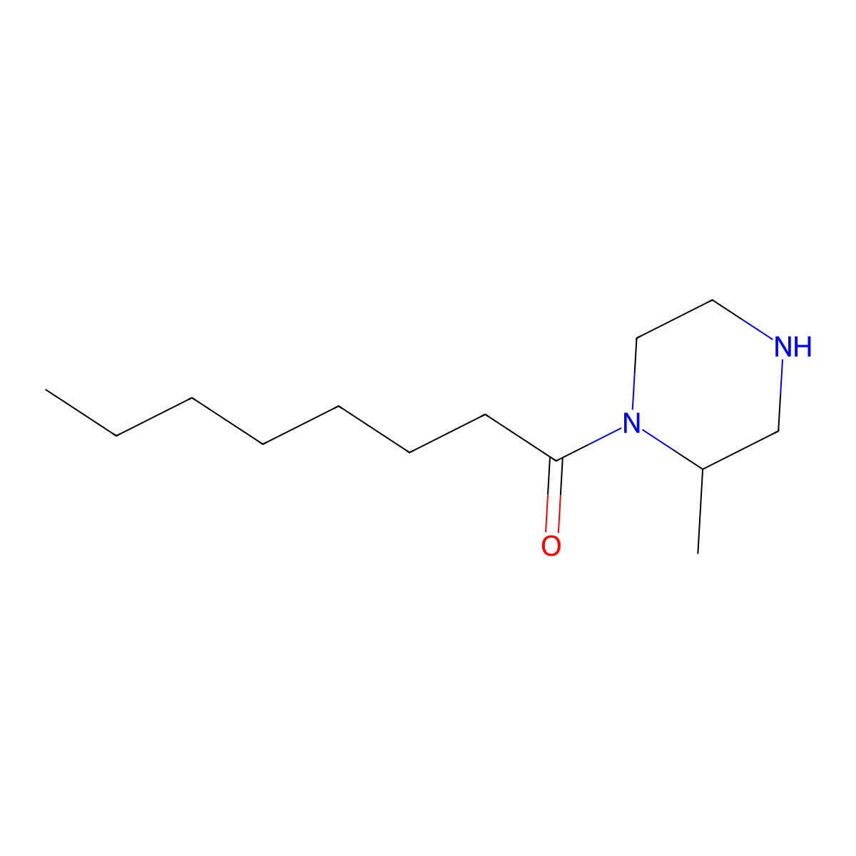 1-(2-Methylpiperazin-1-yl)octan-1-one molecular structure, CAS 1240565-81-4