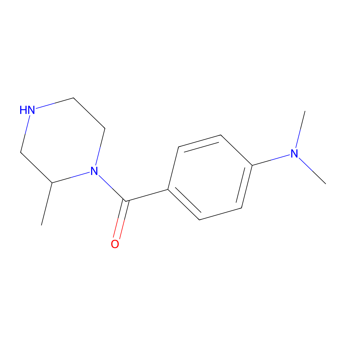 N,N-Dimethyl-4-(2-methylpiperazine-1-carbonyl)aniline molecular structure, CAS 1240565-83-6
