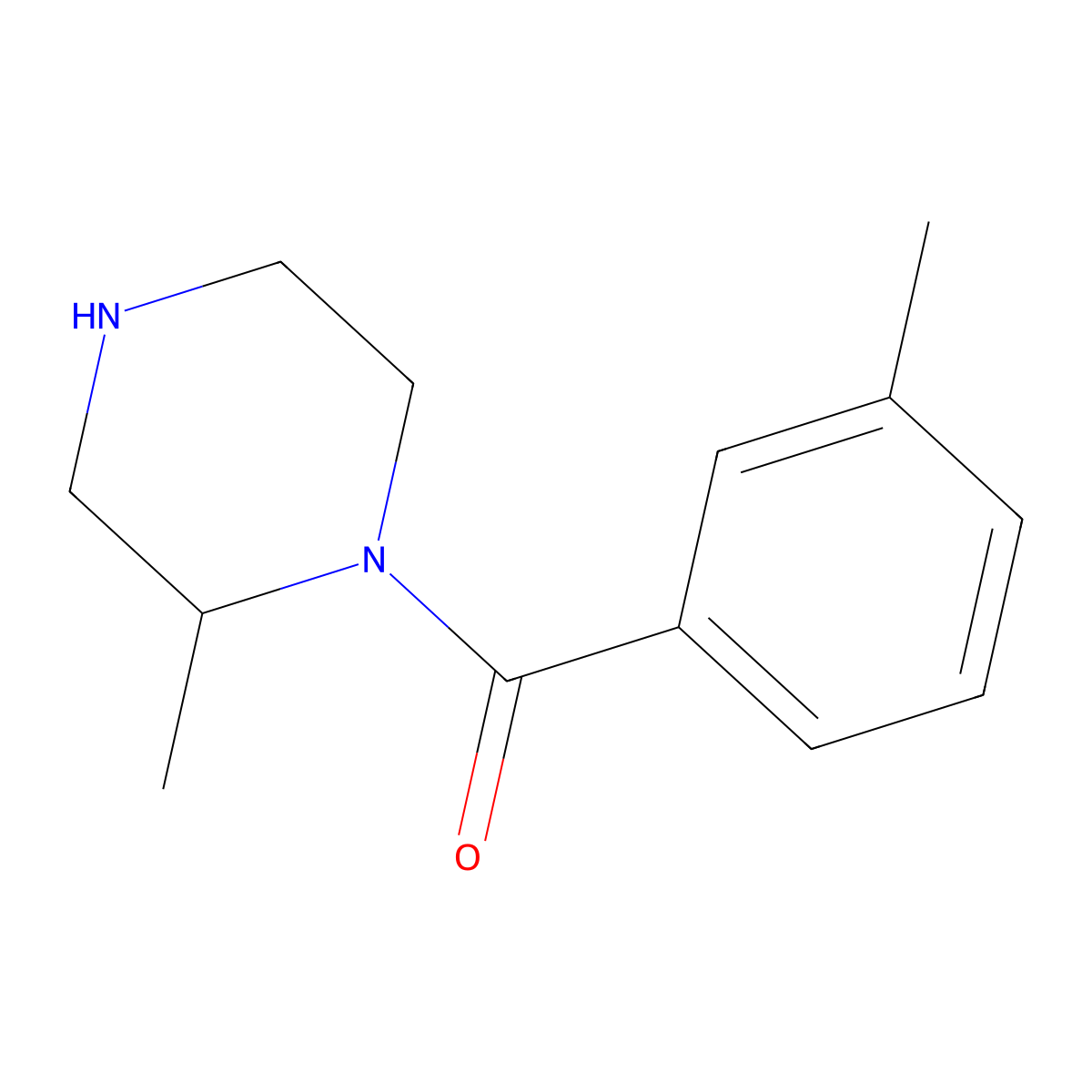 2-Methyl-1-(3-methylbenzoyl)piperazine molecular structure, CAS 1240565-95-0