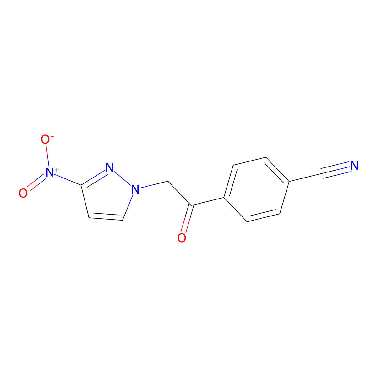 4-[2-(3-Nitro-1H-pyrazol-1-yl)acetyl]benzonitrile molecular structure, CAS 1240566-02-2