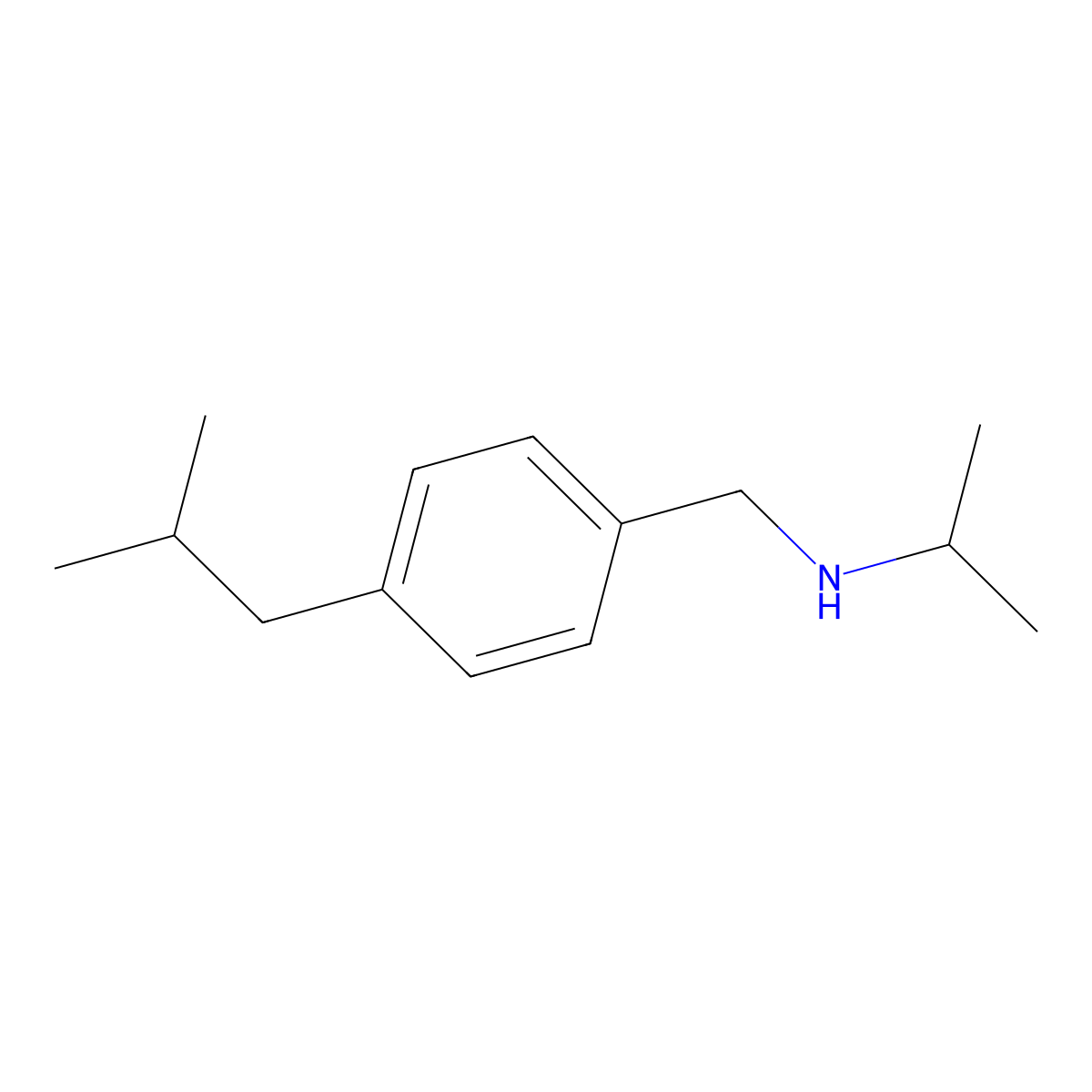 {[4-(2-Methylpropyl)phenyl]methyl}(propan-2-yl)amine molecular structure, CAS 1240566-25-9