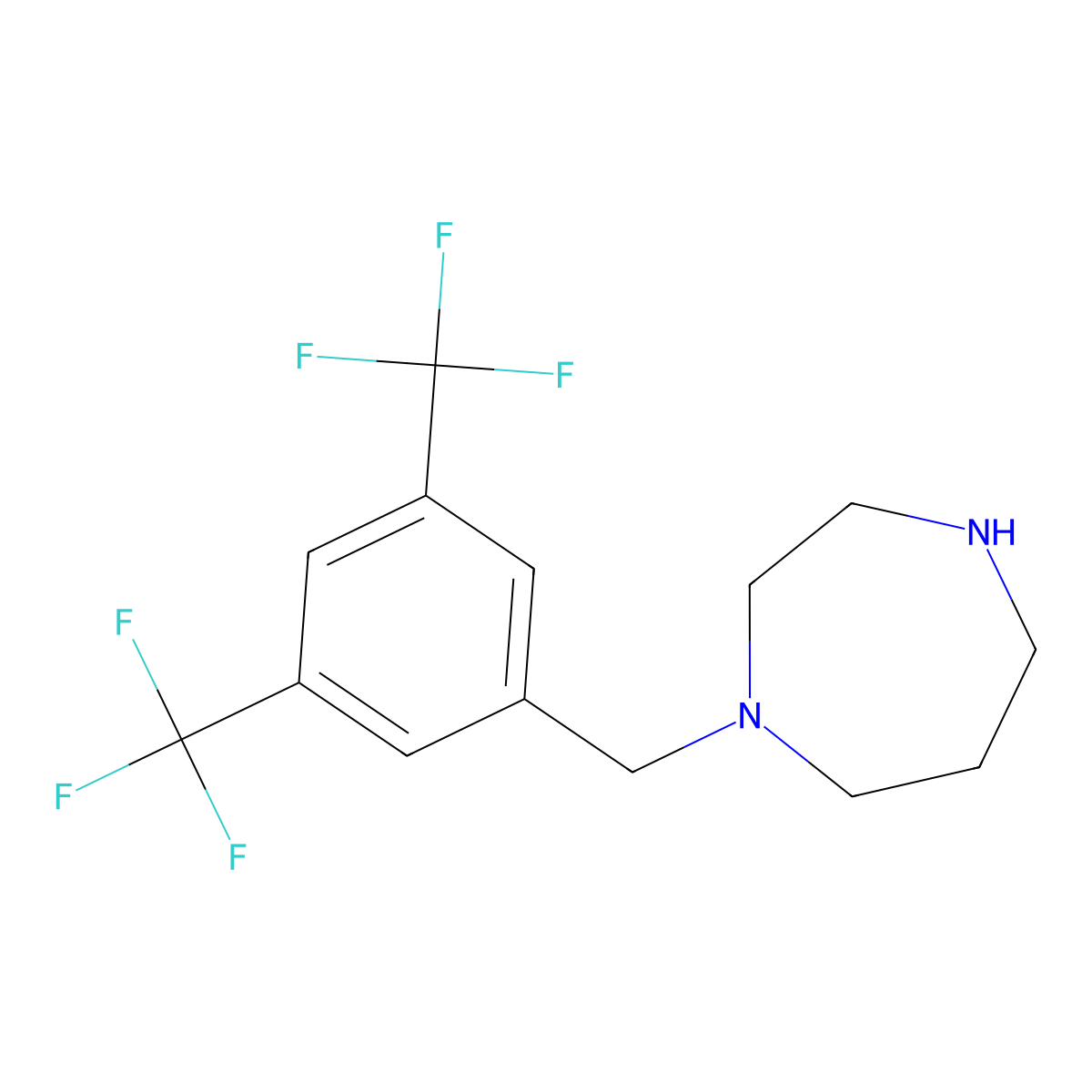 1-{[3,5-Bis(trifluoromethyl)phenyl]methyl}-1,4-diazepane molecular structure, CAS 1240566-28-2