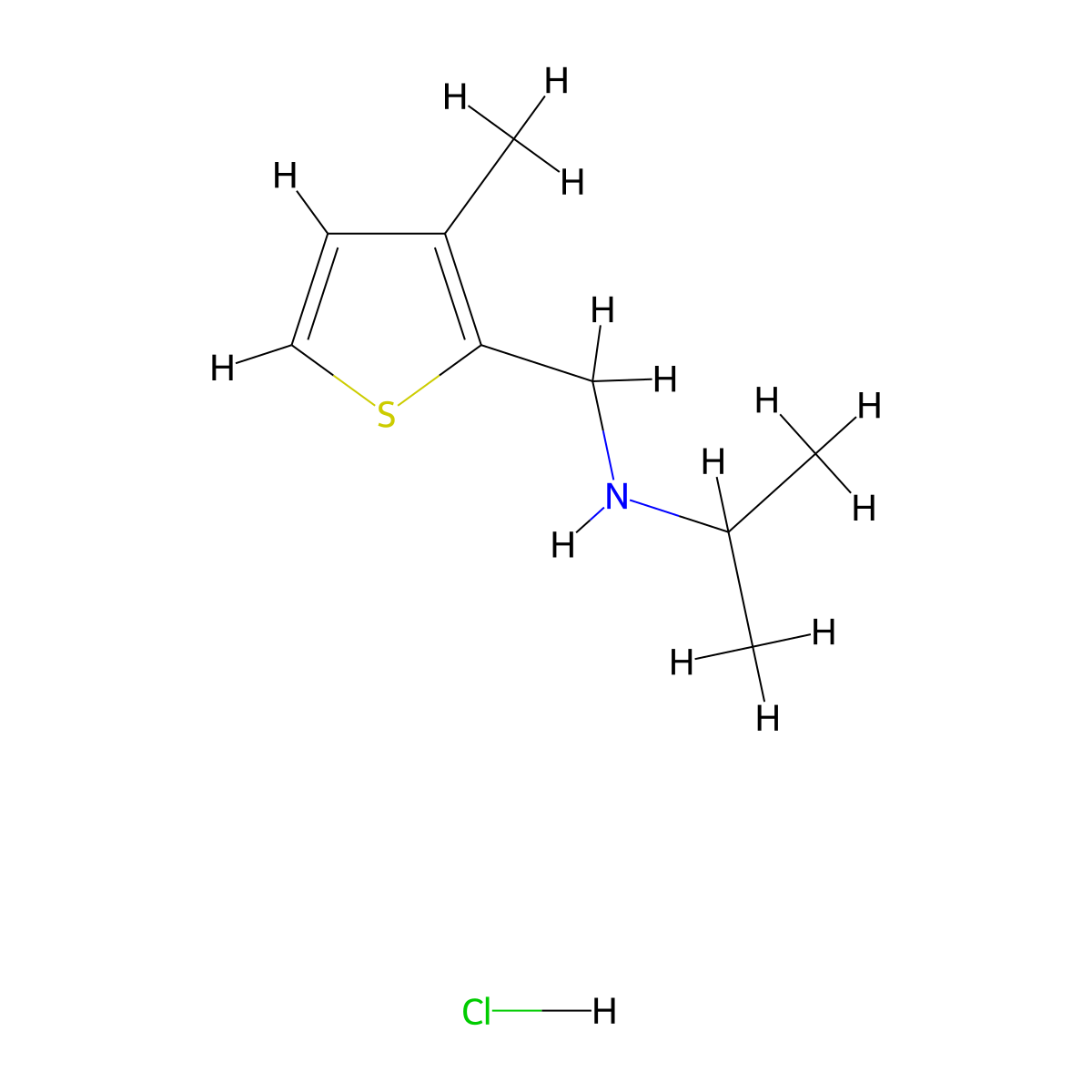[(3-Methylthiophen-2-yl)methyl](propan-2-yl)amine hydrochloride molecular structure, CAS 1240566-41-9