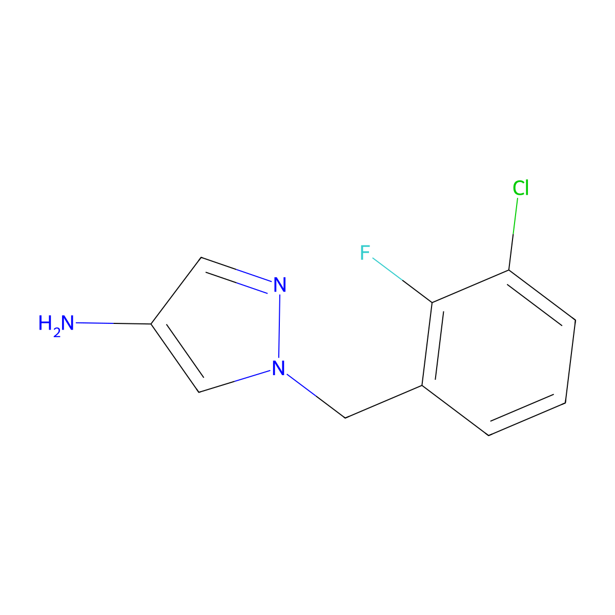 1-[(3-Chloro-2-fluorophenyl)methyl]-1H-pyrazol-4-amine molecular structure, CAS 1240566-56-6