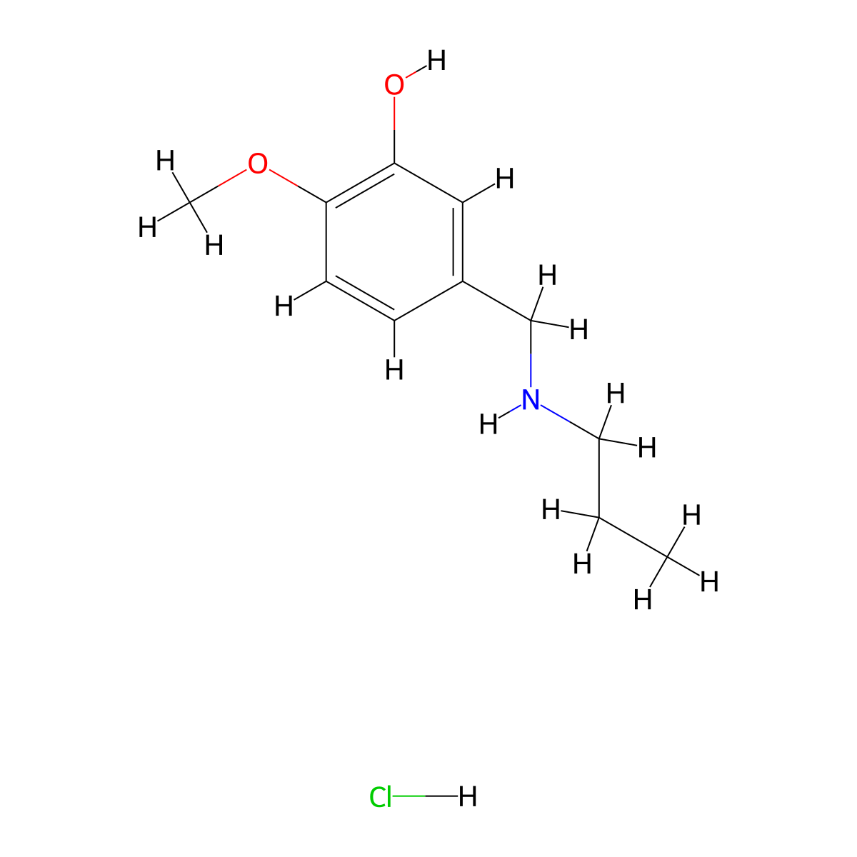 2-Methoxy-5-[(propylamino)methyl]phenol hydrochloride molecular structure, CAS 1240566-68-0