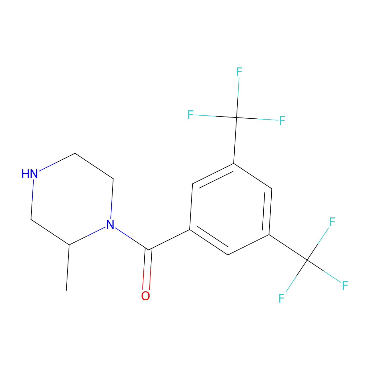 1-[3,5-Bis(trifluoromethyl)benzoyl]-2-methylpiperazine molecular structure, CAS 1240566-69-1