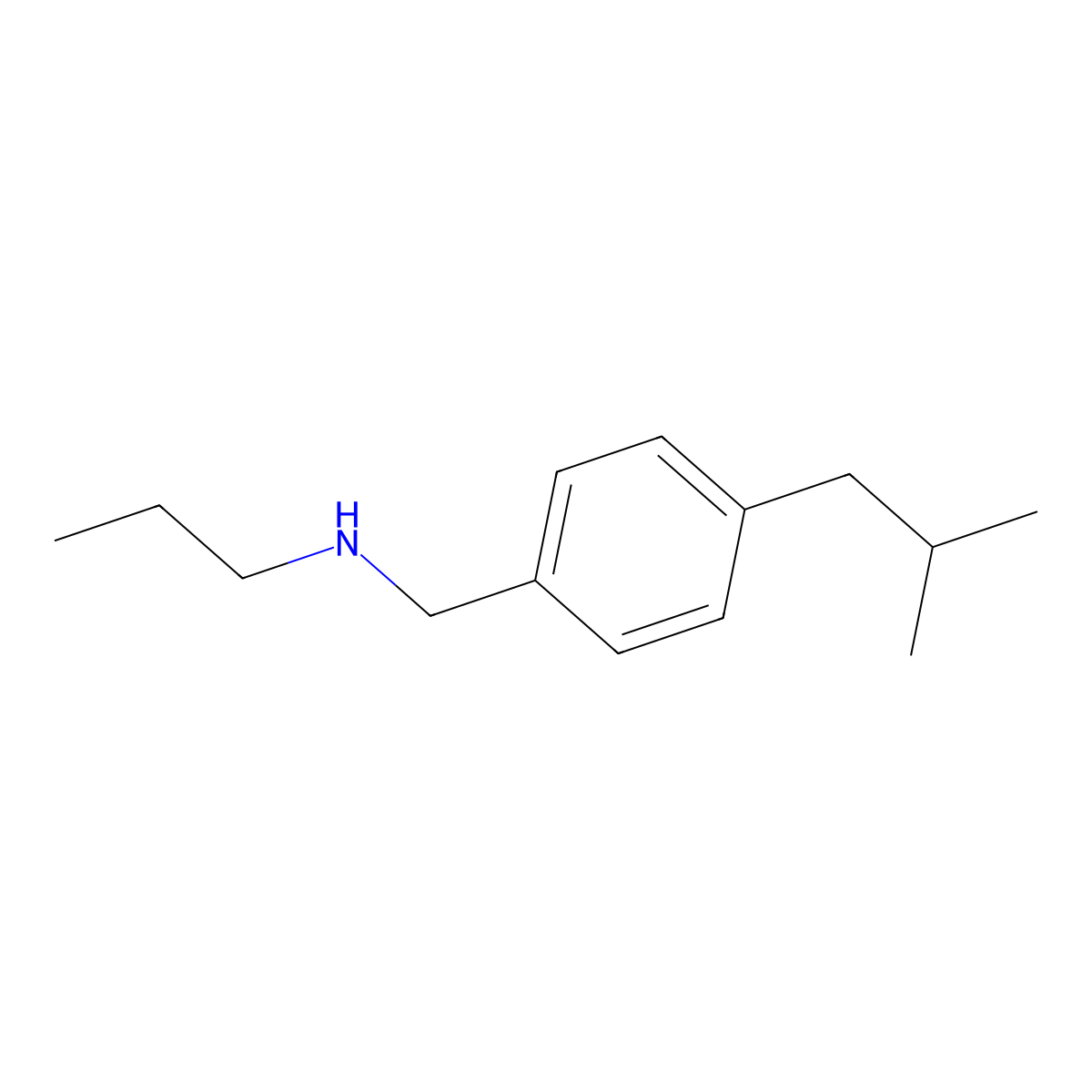 {[4-(2-Methylpropyl)phenyl]methyl}(propyl)amine molecular structure, CAS 1240566-70-4