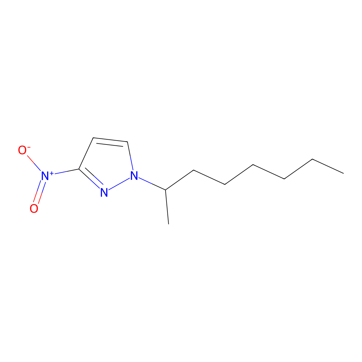 3-Nitro-1-(octan-2-yl)-1H-pyrazole molecular structure, CAS 1240566-76-0
