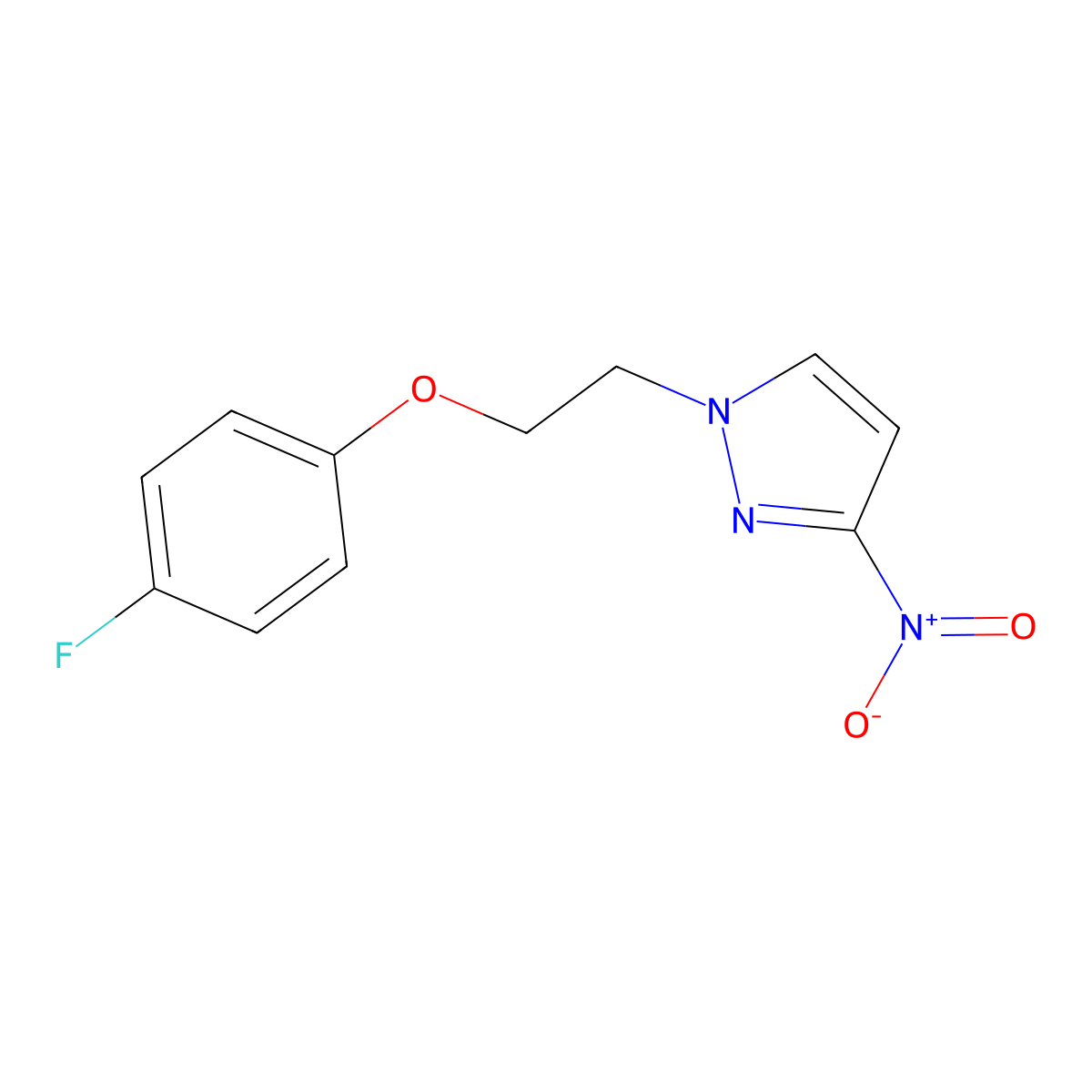 1-[2-(4-Fluorophenoxy)ethyl]-3-nitro-1H-pyrazole molecular structure, CAS 1240566-80-6