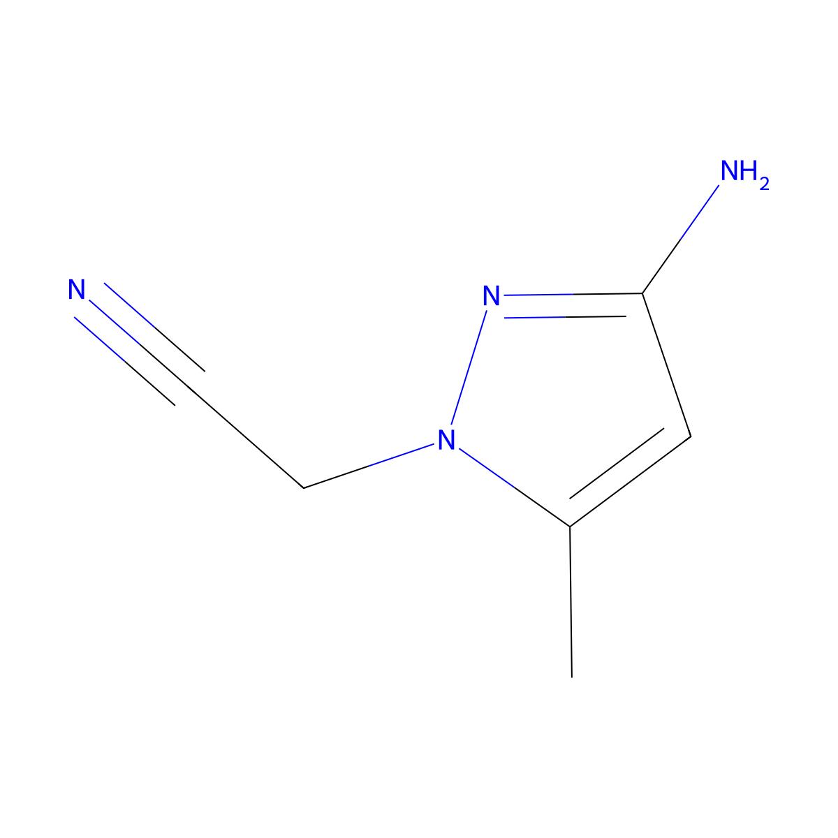 2-(3-amino-5-methyl-1H-pyrazol-1-yl)acetonitrile molecular structure, CAS 1240566-82-8