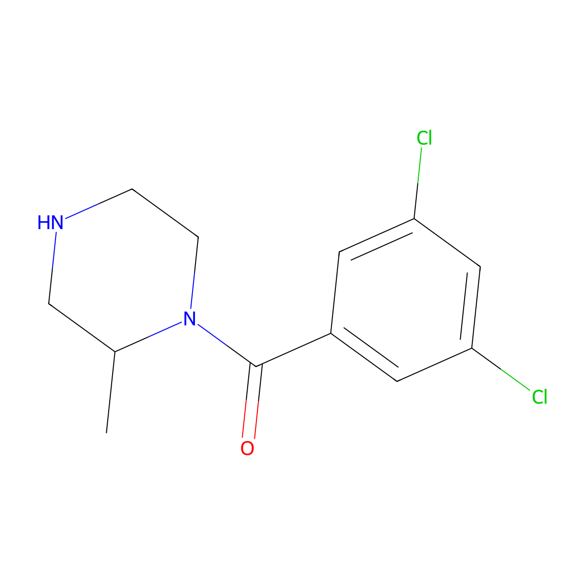 1-(3,5-Dichlorobenzoyl)-2-methylpiperazine molecular structure, CAS 1240566-88-4