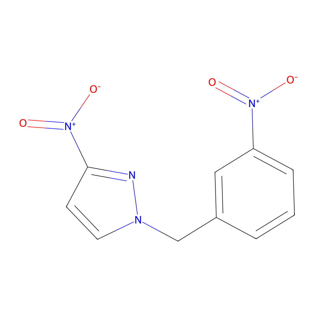3-Nitro-1-[(3-nitrophenyl)methyl]-1H-pyrazole molecular structure, CAS 1240566-93-1