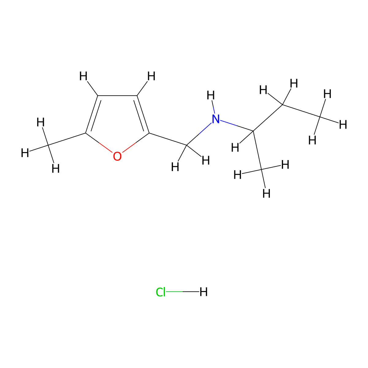 (Butan-2-yl)[(5-methylfuran-2-yl)methyl]amine hydrochloride molecular structure, CAS 1240567-00-3