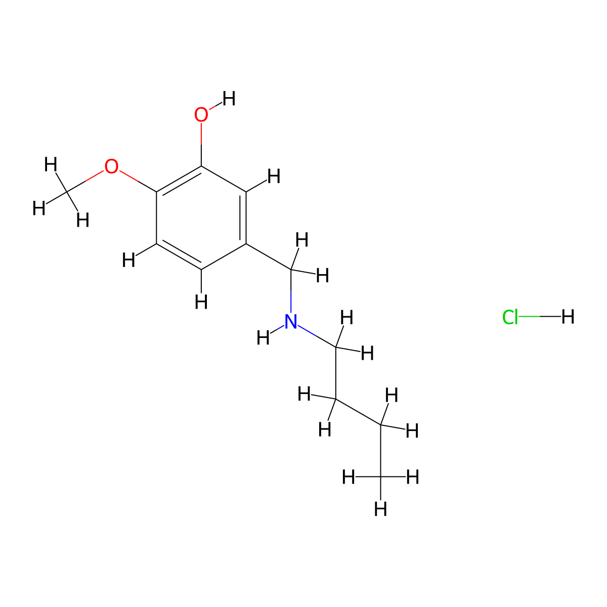 5-[(Butylamino)methyl]-2-methoxyphenol hydrochloride molecular structure, CAS 1240567-02-5