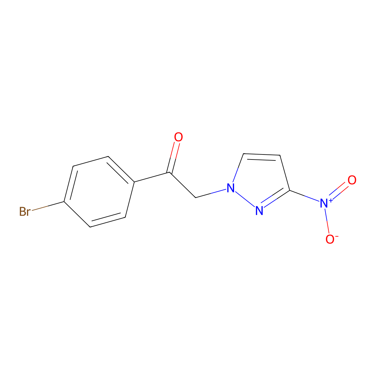 1-(4-Bromophenyl)-2-(3-nitro-1H-pyrazol-1-yl)ethan-1-one molecular structure, CAS 1240567-05-8