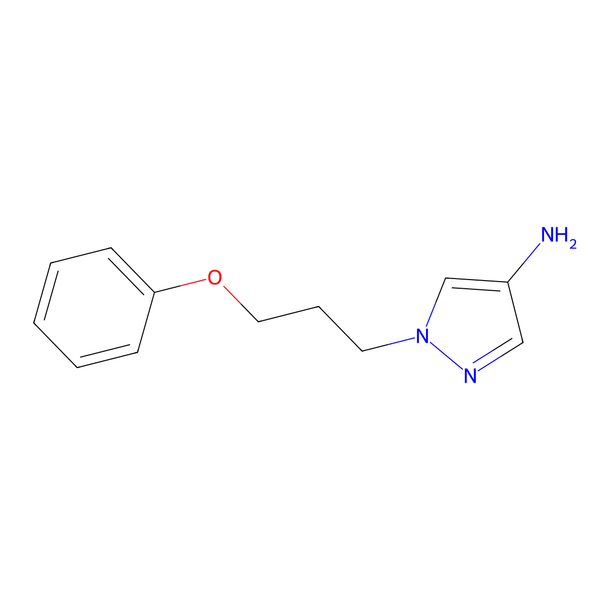 1-(3-Phenoxypropyl)-1H-pyrazol-4-amine molecular structure, CAS 1240567-07-0