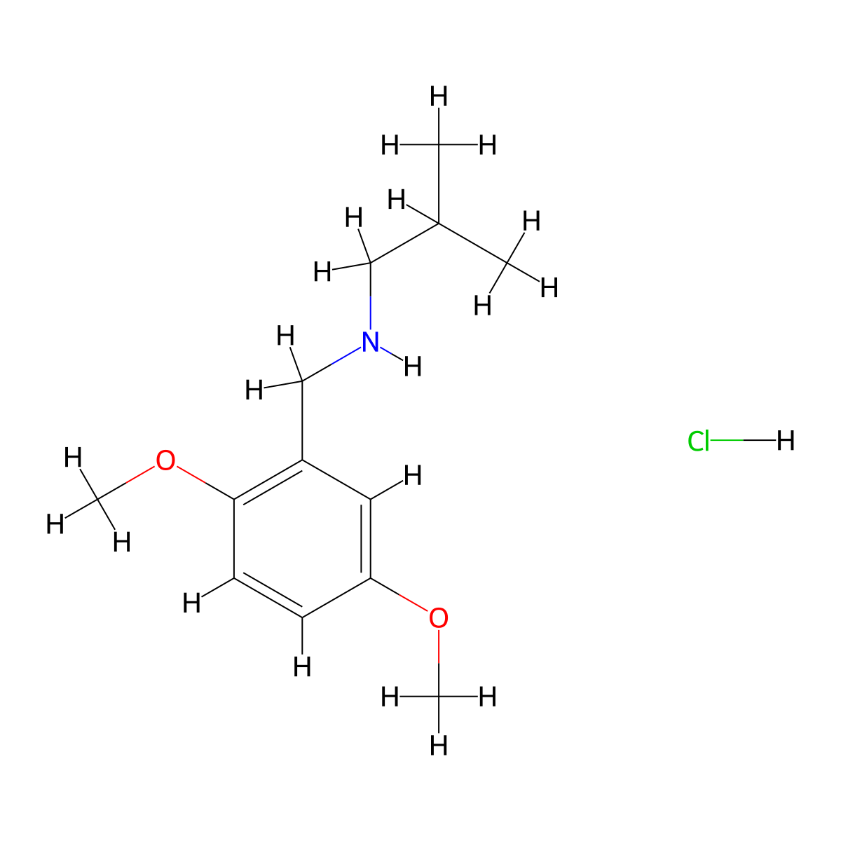 [(2,5-Dimethoxyphenyl)methyl](2-methylpropyl)amine hydrochloride molecular structure, CAS 1240567-21-8