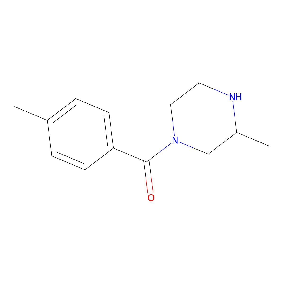 3-Methyl-1-(4-methylbenzoyl)piperazine molecular structure, CAS 1240567-22-9