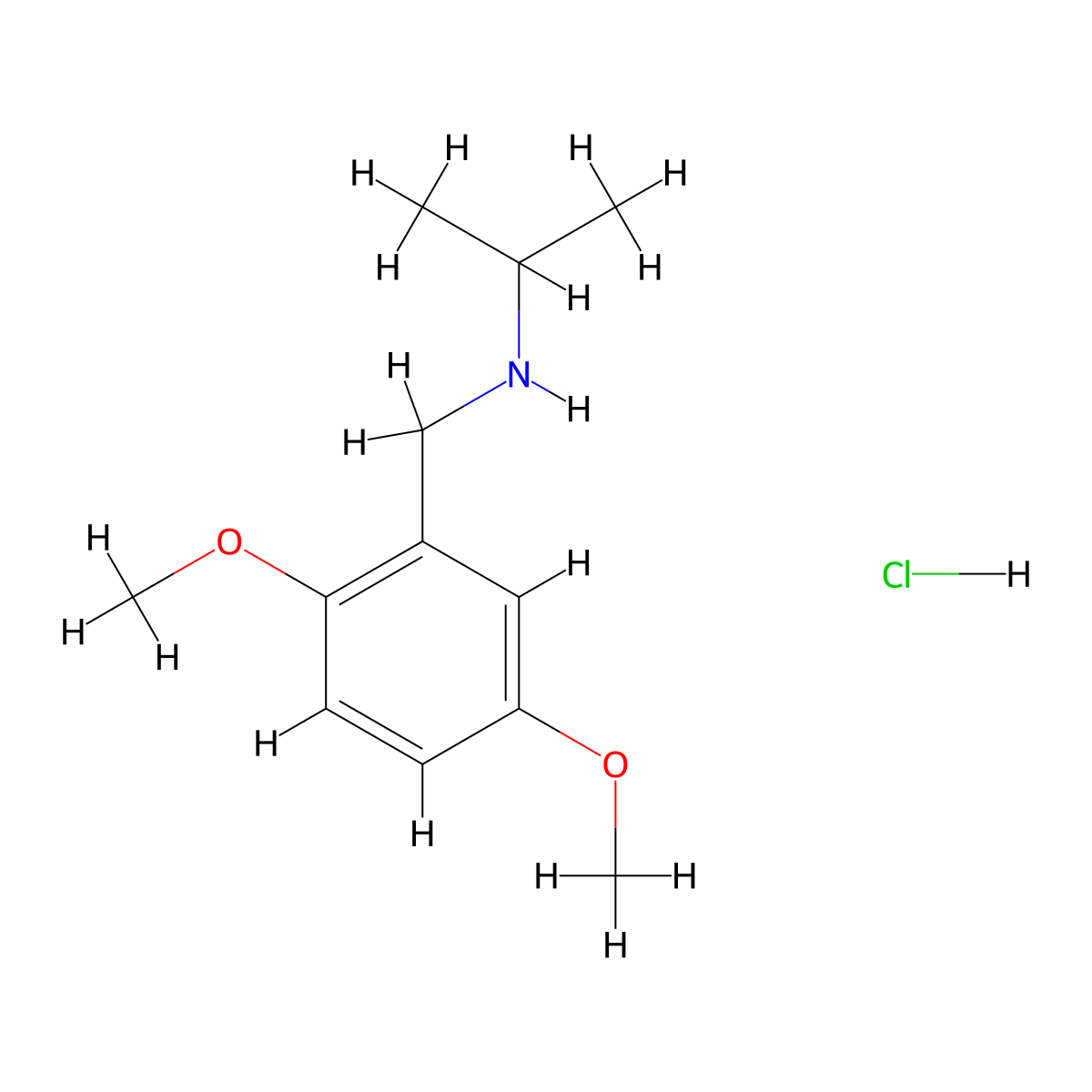 [(2,5-Dimethoxyphenyl)methyl](propan-2-yl)amine hydrochloride molecular structure, CAS 1240567-24-1