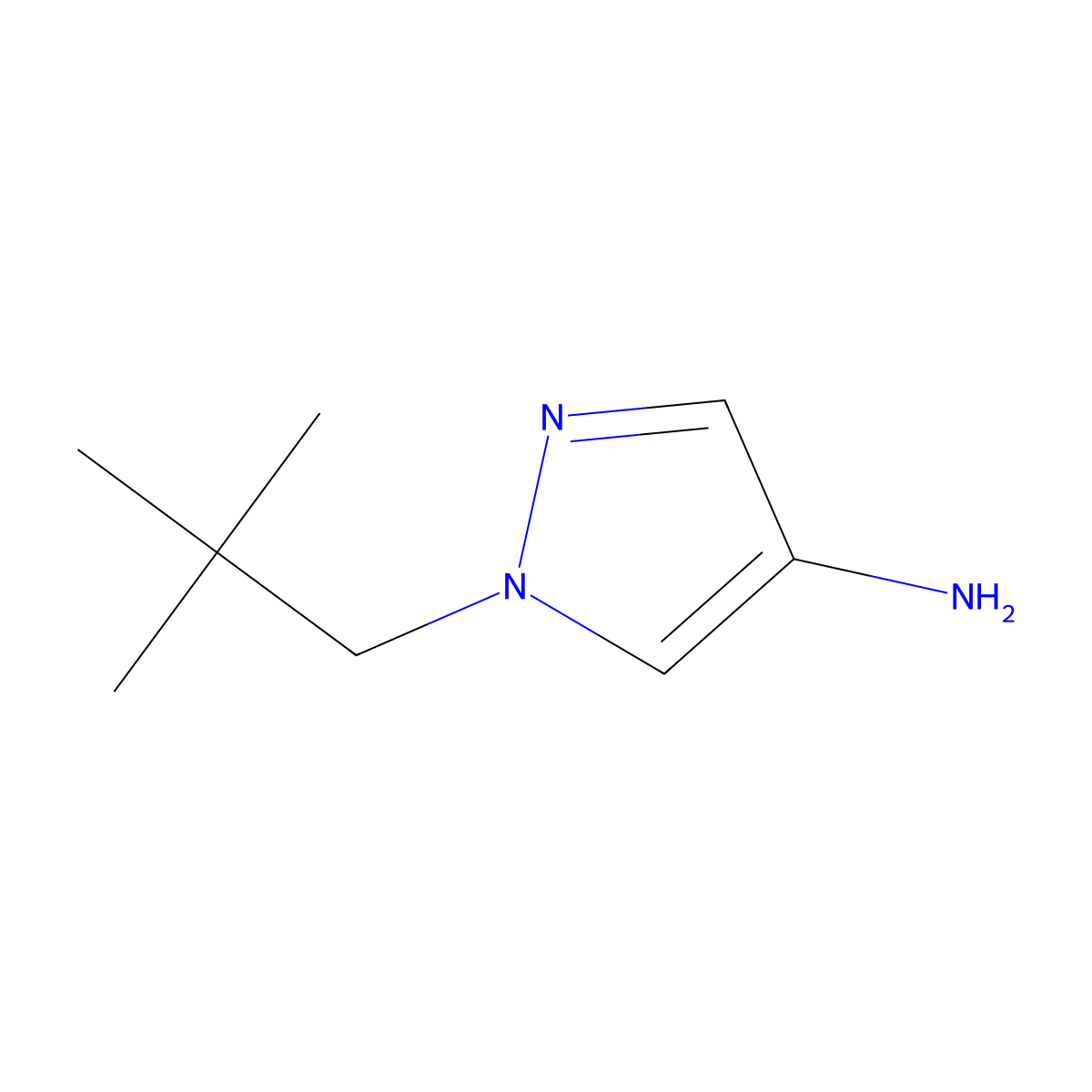 1-(2,2-dimethylpropyl)-1H-pyrazol-4-amine molecular structure, CAS 1240567-28-5