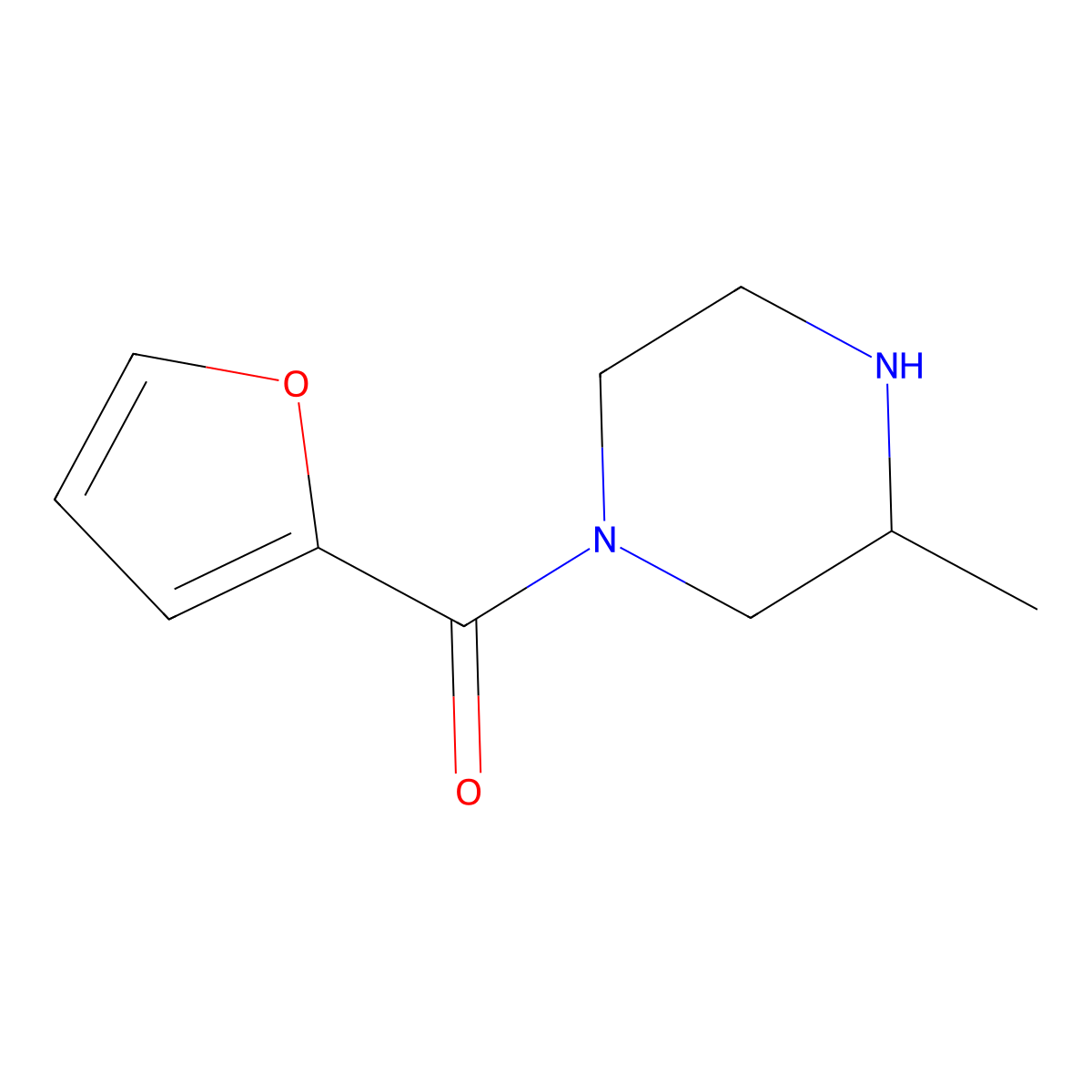 1-(Furan-2-carbonyl)-3-methylpiperazine molecular structure, CAS 1240567-29-6