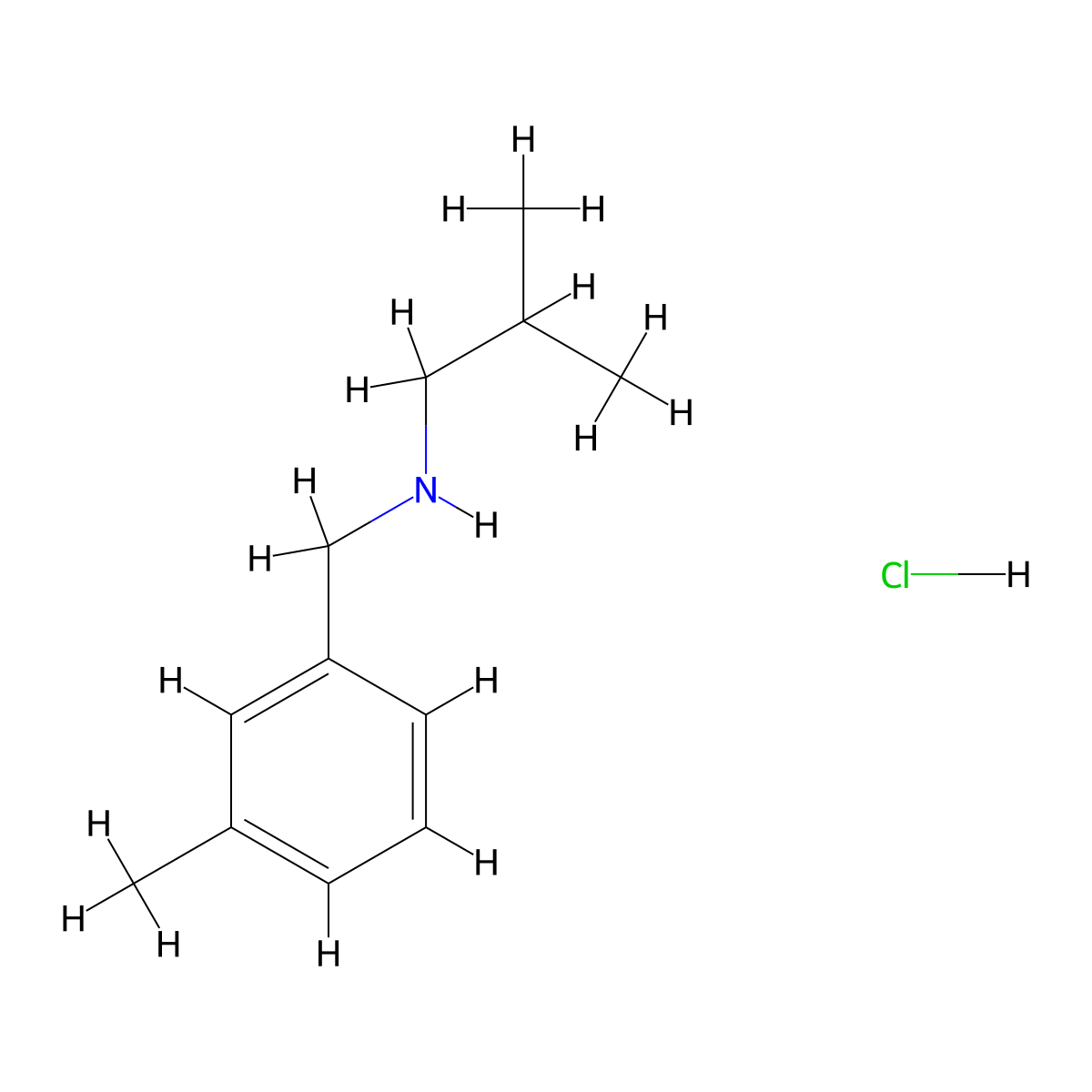 [(3-Methylphenyl)methyl](2-methylpropyl)amine hydrochloride molecular structure, CAS 1240567-30-9