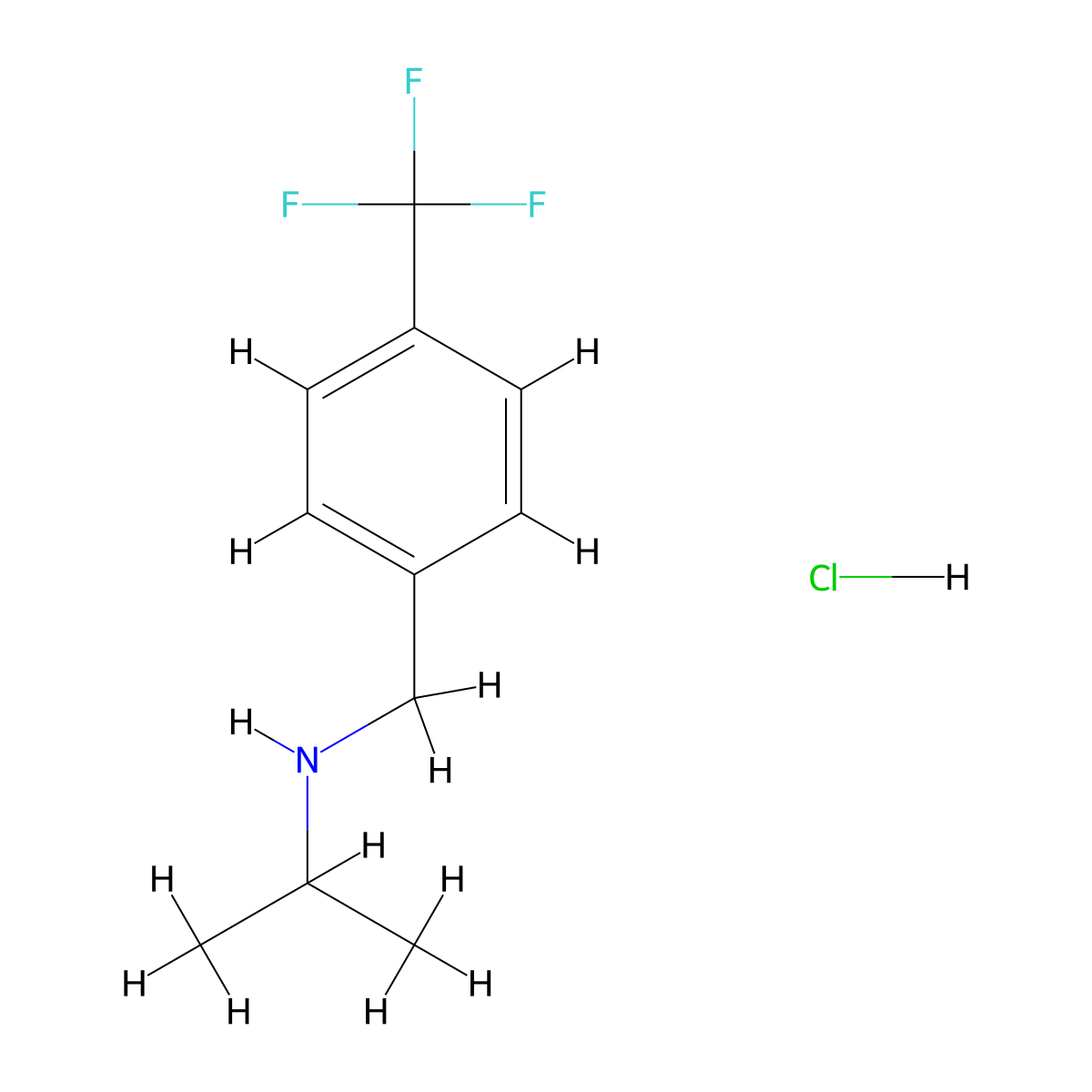 (Propan-2-yl)({[4-(trifluoromethyl)phenyl]methyl})amine hydrochloride molecular structure, CAS 1240567-31-0
