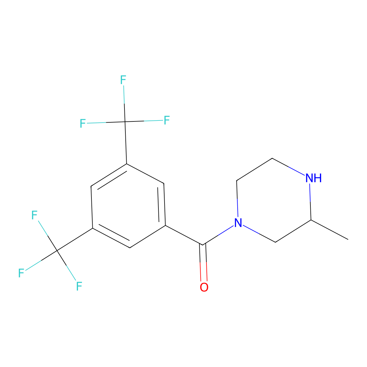 1-[3,5-Bis(trifluoromethyl)benzoyl]-3-methylpiperazine molecular structure, CAS 1240567-35-4