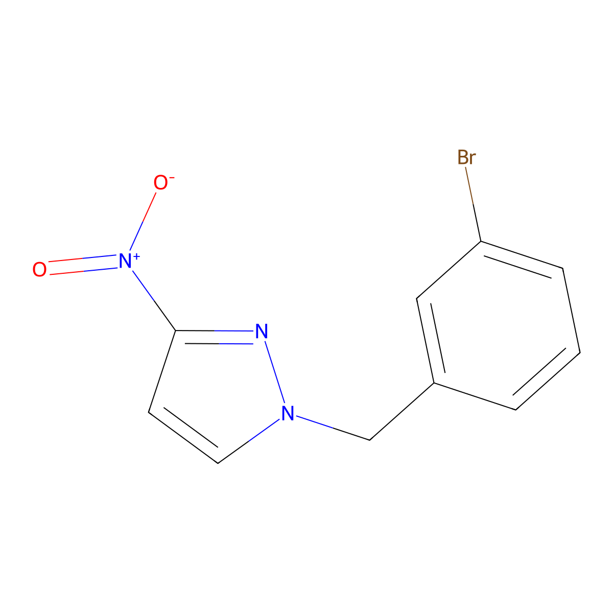 1-[(3-Bromophenyl)methyl]-3-nitro-1H-pyrazole molecular structure, CAS 1240567-36-5