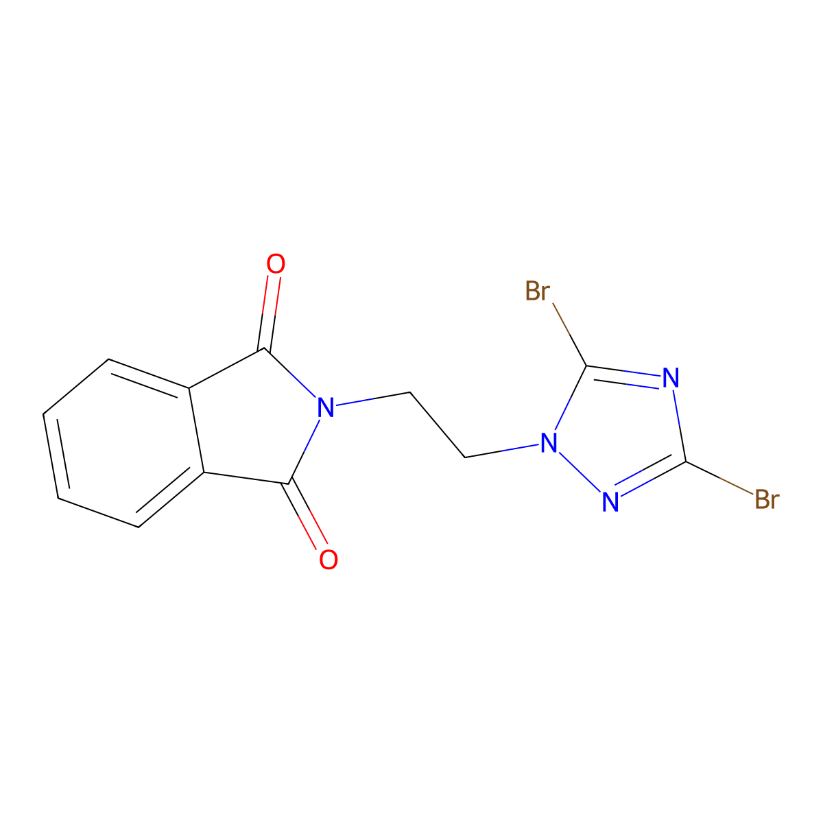 2-(2-(3,5-Dibromo-1H-1,2,4-triazol-1-yl)ethyl)isoindoline-1,3-dione molecular structure, CAS 1240567-39-8