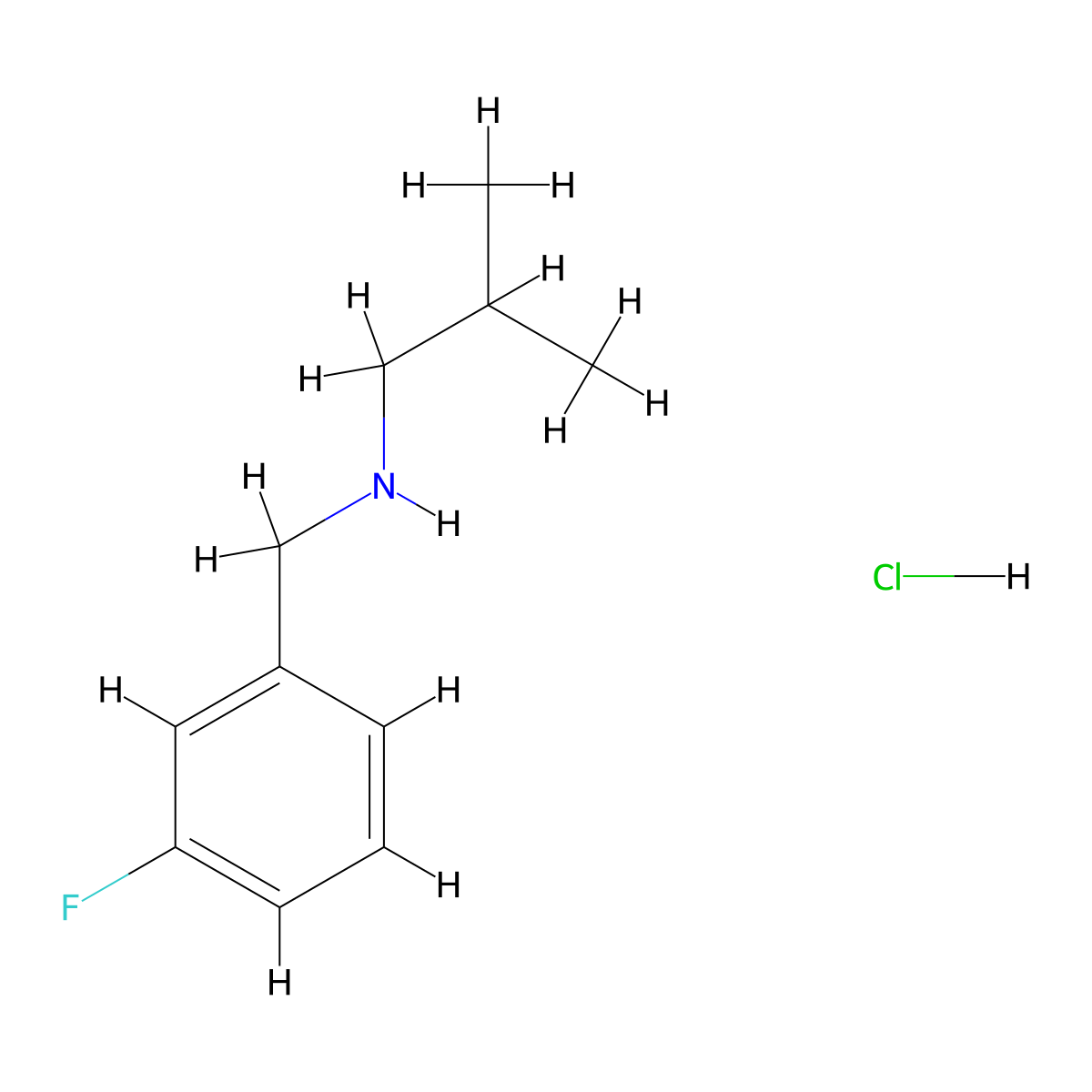 [(3-Fluorophenyl)methyl](2-methylpropyl)amine hydrochloride molecular structure, CAS 1240567-40-1