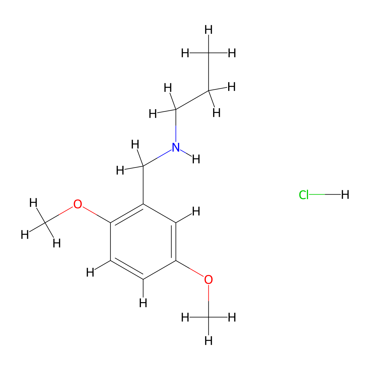 [(2,5-Dimethoxyphenyl)methyl](propyl)amine hydrochloride molecular structure, CAS 1240567-41-2