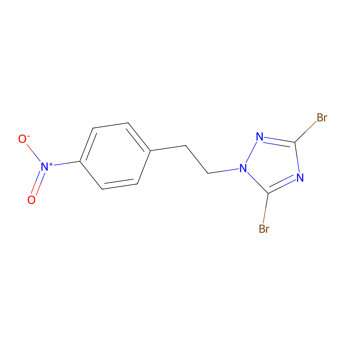 3,5-Dibromo-1-[2-(4-nitrophenyl)ethyl]-1H-1,2,4-triazole molecular structure, CAS 1240567-48-9