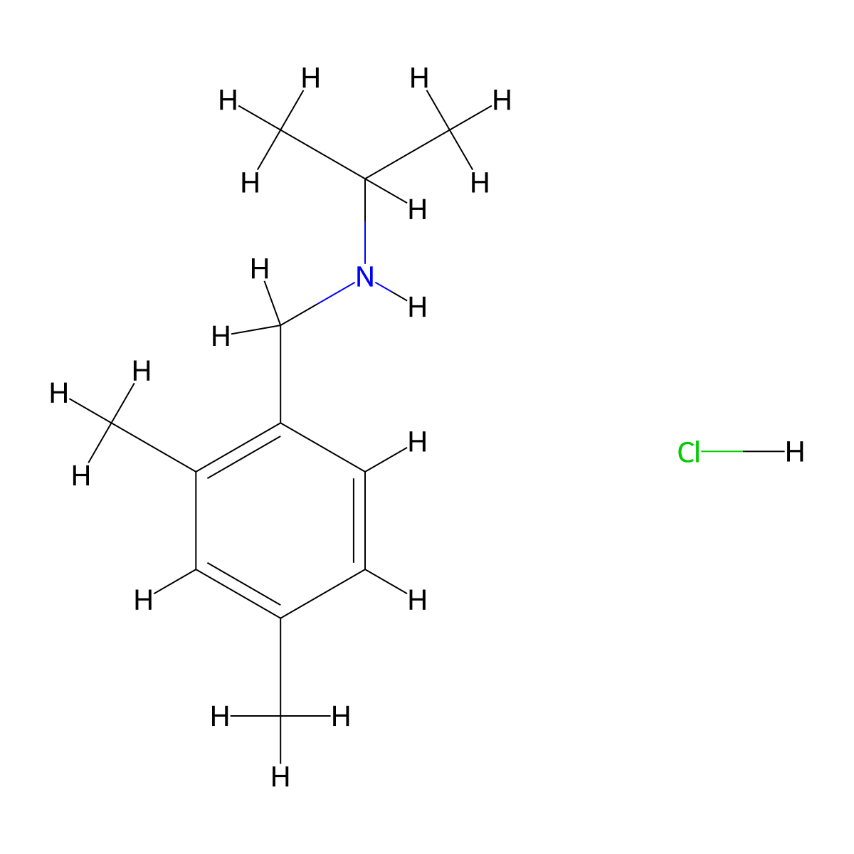 [(2,4-Dimethylphenyl)methyl](propan-2-yl)amine hydrochloride molecular structure, CAS 1240567-52-5