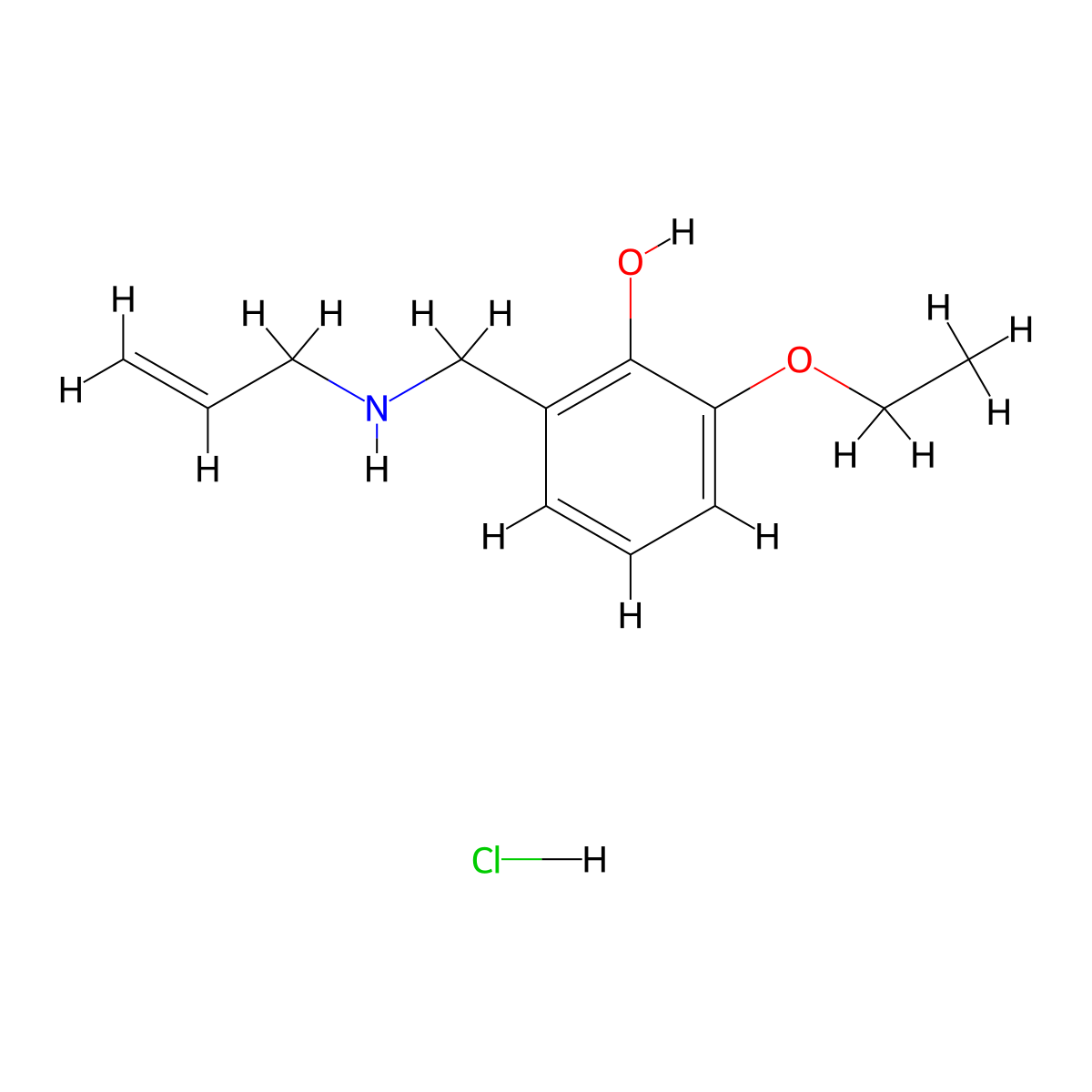 2-Ethoxy-6-{[(prop-2-en-1-yl)amino]methyl}phenol hydrochloride molecular structure, CAS 1240567-53-6
