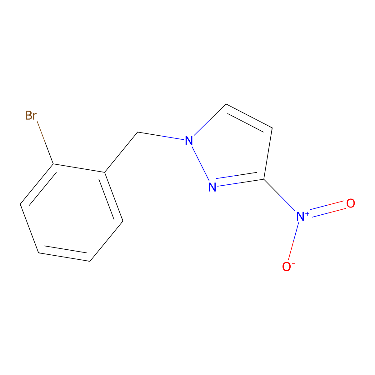 1-[(2-Bromophenyl)methyl]-3-nitro-1H-pyrazole molecular structure, CAS 1240567-60-5