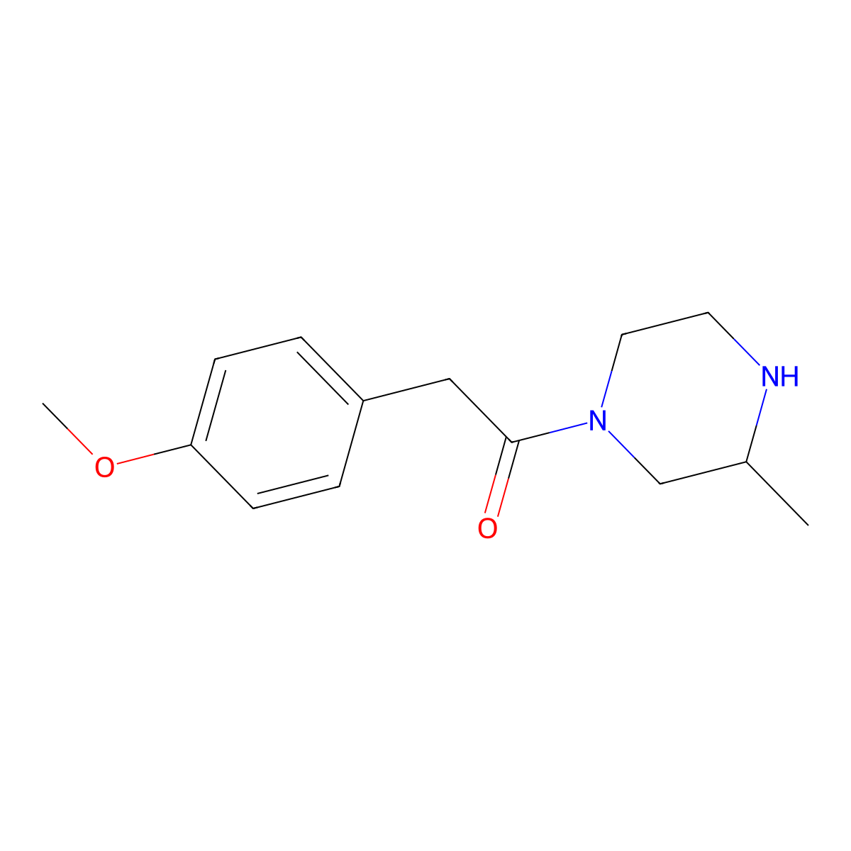 2-(4-Methoxyphenyl)-1-(3-methylpiperazin-1-yl)ethan-1-one molecular structure, CAS 1240567-66-1