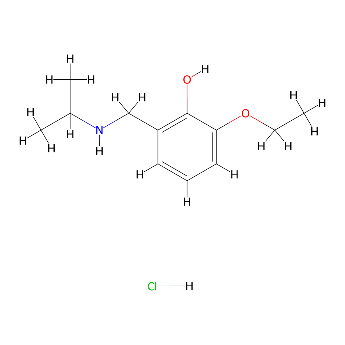 2-Ethoxy-6-{[(propan-2-yl)amino]methyl}phenol hydrochloride molecular structure, CAS 1240567-68-3
