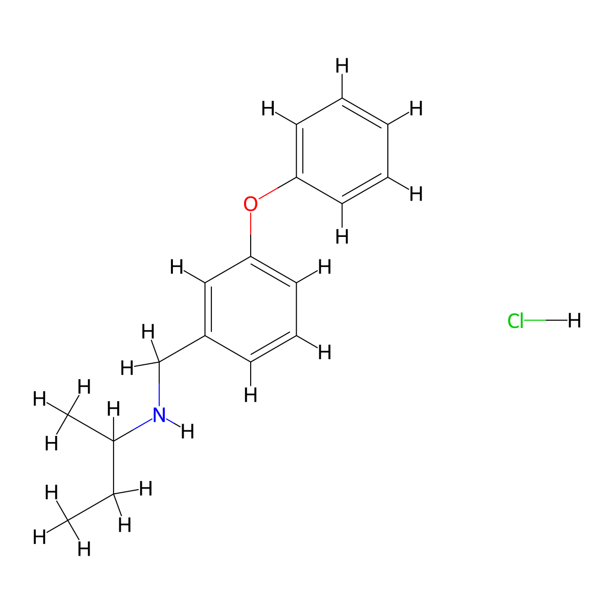 (Butan-2-yl)[(3-phenoxyphenyl)methyl]amine hydrochloride molecular structure, CAS 1240567-69-4