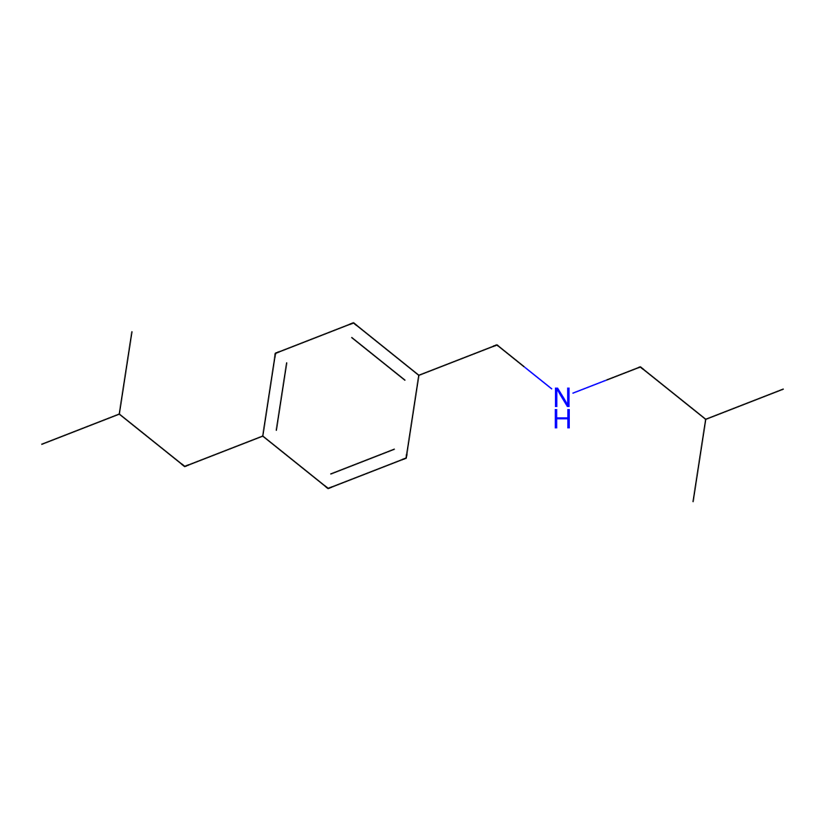 (2-Methylpropyl)({[4-(2-methylpropyl)phenyl]methyl})amine molecular structure, CAS 1240567-70-7