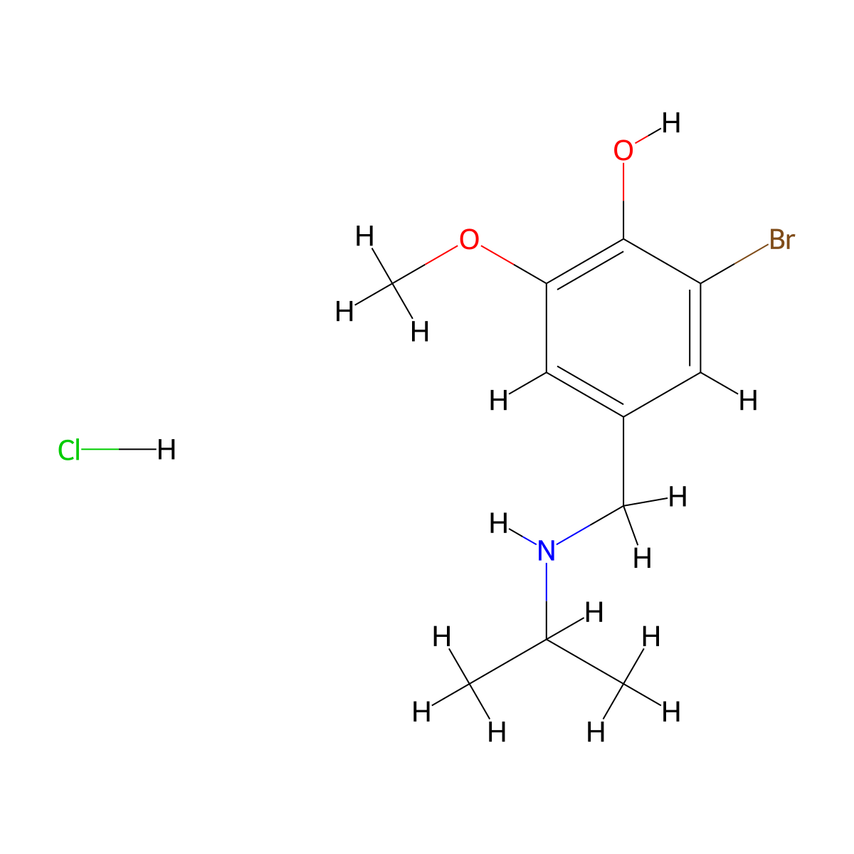 2-Bromo-6-methoxy-4-{[(propan-2-yl)amino]methyl}phenol hydrochloride molecular structure, CAS 1240567-72-9