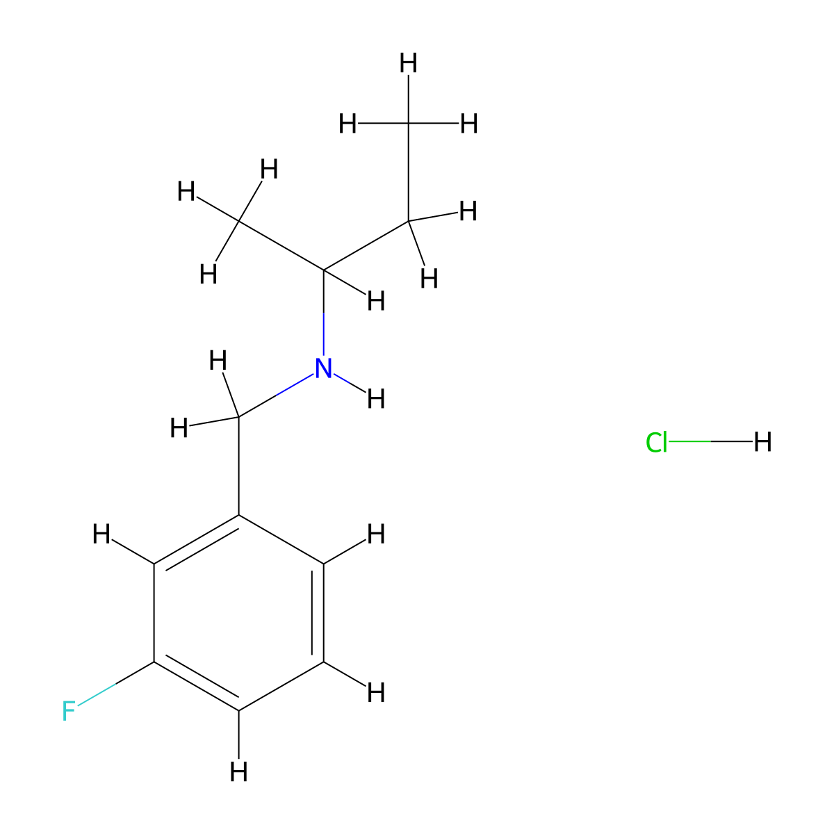(Butan-2-yl)[(3-fluorophenyl)methyl]amine hydrochloride molecular structure, CAS 1240567-80-9