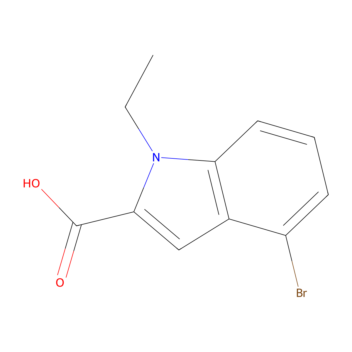 4-Bromo-1-ethyl-1H-indole-2-carboxylic acid molecular structure, CAS 1240567-83-2