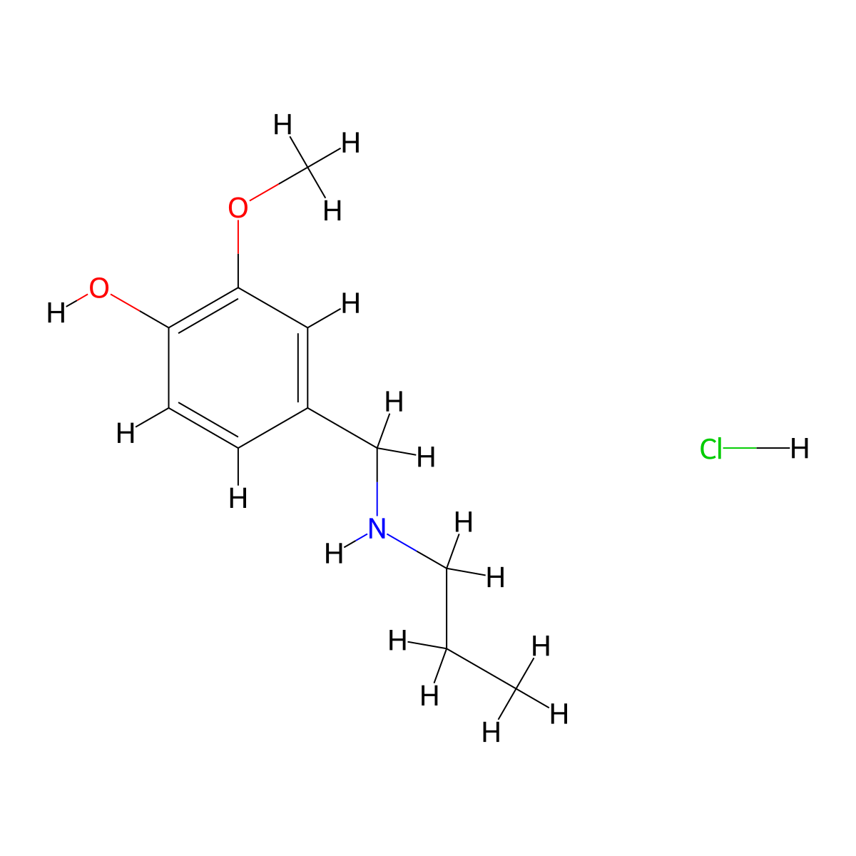 2-Methoxy-4-[(propylamino)methyl]phenol hydrochloride molecular structure, CAS 1240567-85-4