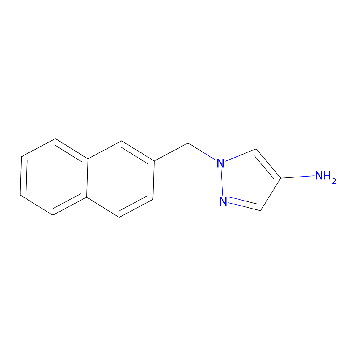 1-(2-Naphthylmethyl)-1H-pyrazol-4-amine molecular structure, CAS 1240567-95-6