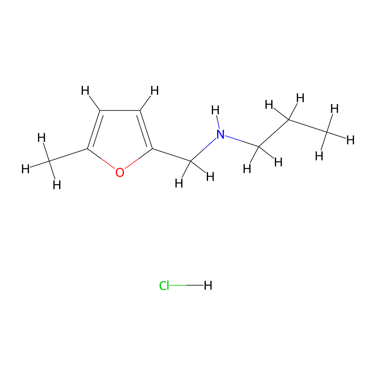 [(5-Methylfuran-2-yl)methyl](propyl)amine hydrochloride molecular structure, CAS 1240567-98-9