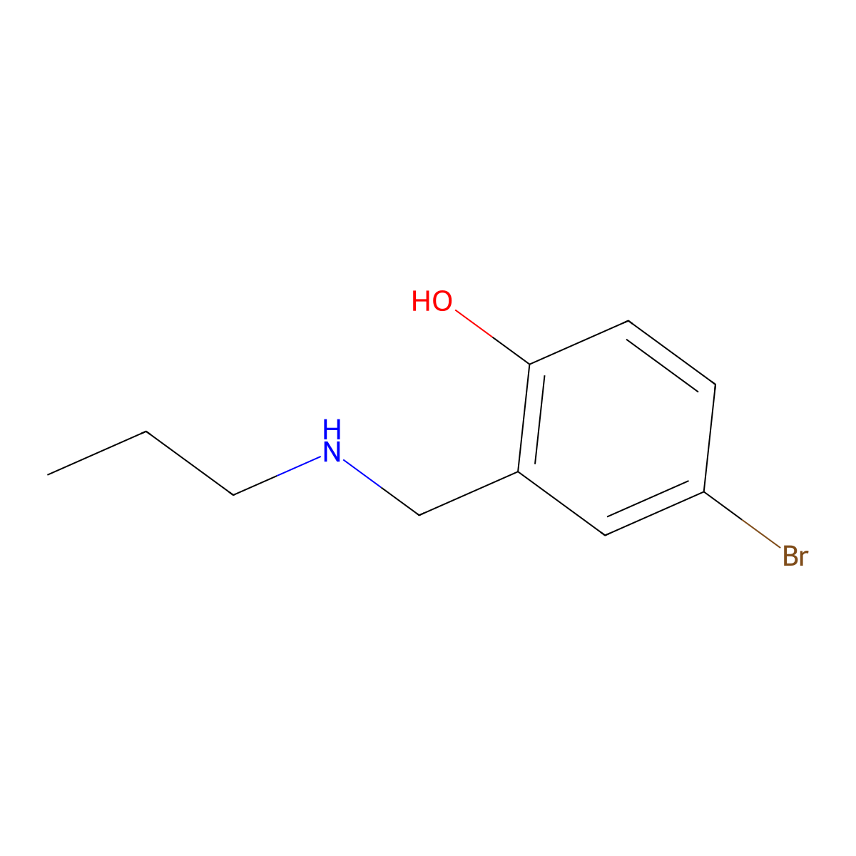 4-Bromo-2-[(propylamino)methyl]phenol molecular structure, CAS 1240568-03-9