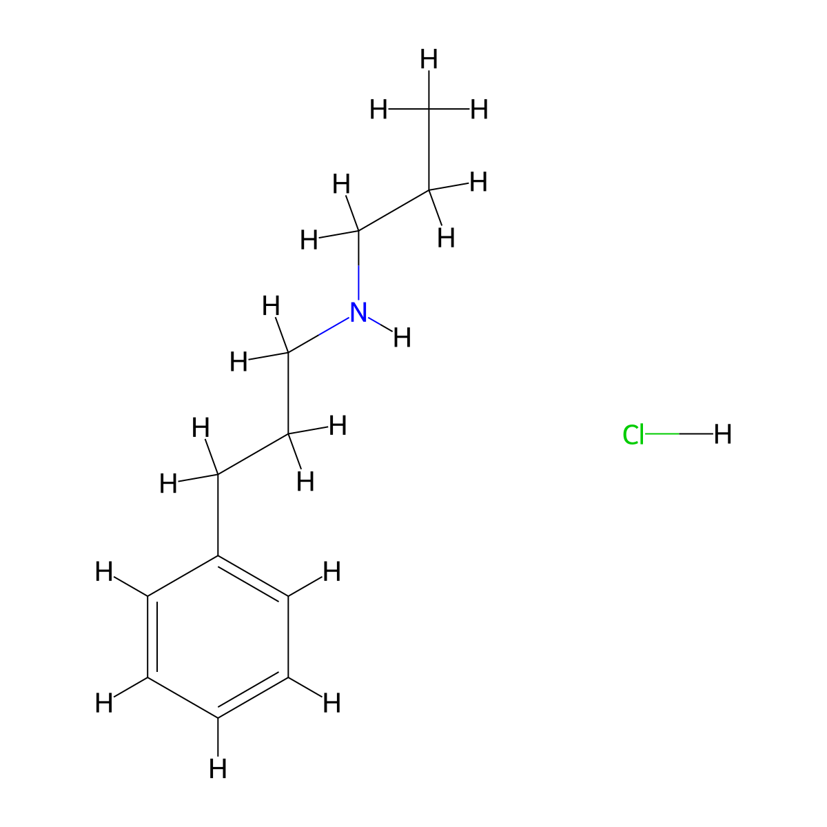 (3-Phenylpropyl)(propyl)amine hydrochloride molecular structure, CAS 1240568-12-0